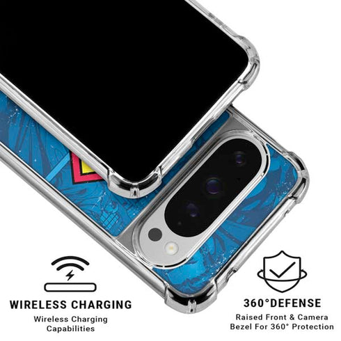 DC Comics Superman Logo Background Pattern Google Pixel 10 Pro XL Clear Case